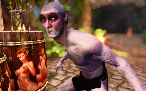 Кого только не встретишь в Скайриме :))