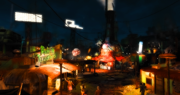 Даймонд-сити ночью