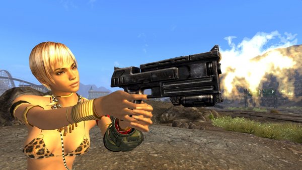 Стрельба в пустошах по геконам. New Vegas