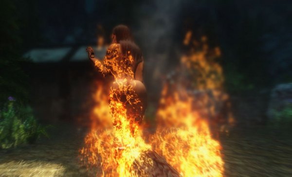 Велена у костра.. Skyrim LE