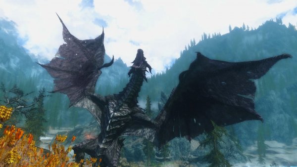 Крылатый ящер во Skyrim LE