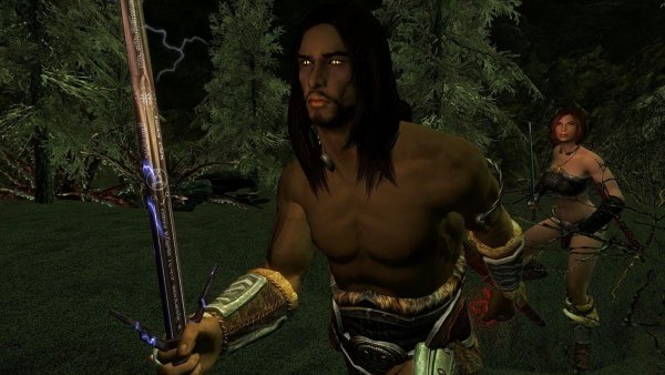 SkyrimSE. Эйран с ученицей Райей на Солстейм