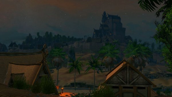 Вид на Вайтран в сумерках. SkyrimLE (Тропики 4.0)
