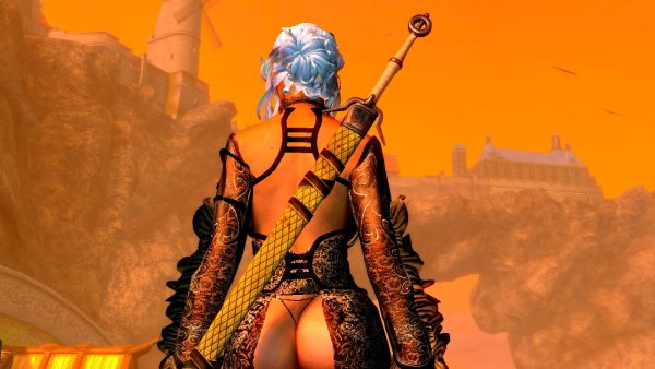 Цири любуется видом на Солитьюд.. SkyrimSE (сборка 6.0)