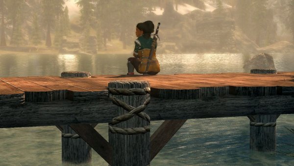 Дорианна любуется красотой озера..