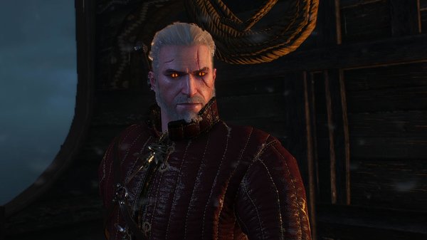Геральт на корабле в шторм.. WITCHER III