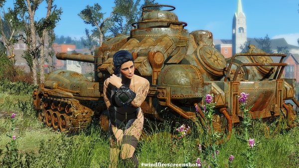 Алиса на фоне танка.. FALLOUT-4 (Сборка 6.2)