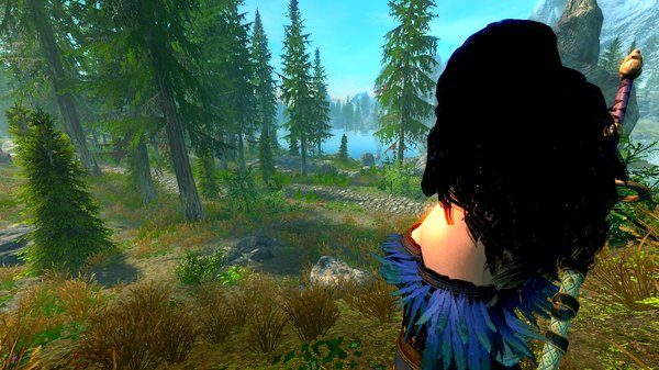 Йенн где-то в Фолкрите.. SkyrimSE (сборка 6.0 лето)