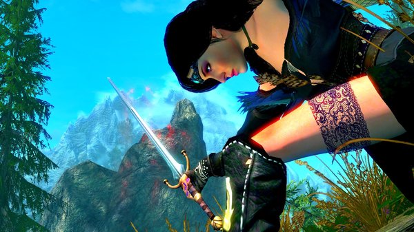 Йен тренируется с мечем.. SkyrimSE (сборка 6.0)