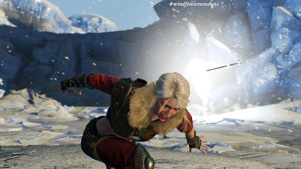 Цири в бою с Охотой. Ведьмак III (сборка Торна)