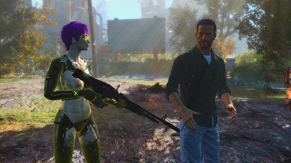 Ева разговаривает с поселенцами.