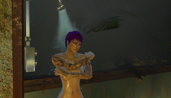 ЕВА в душе после рабочего дня.