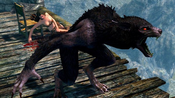 Вервольф с победным рыком!