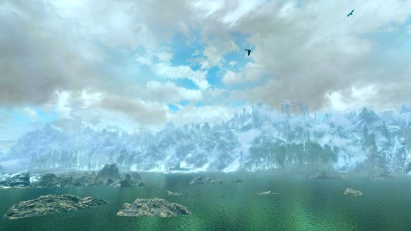 Вид на Скайрим с "моря холодных ветров"