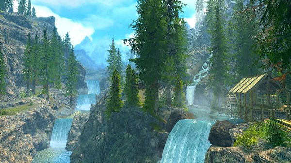 Вид с "Драконьего моста". SkyrimSE (сборка 6.0)