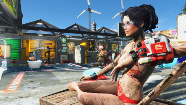 Алиса и Гейдж ждут когда Айви помоется.