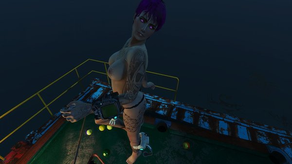 Ева отбила бильярдный стол у траперов ;)