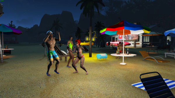 Танцы на пляже ночью.