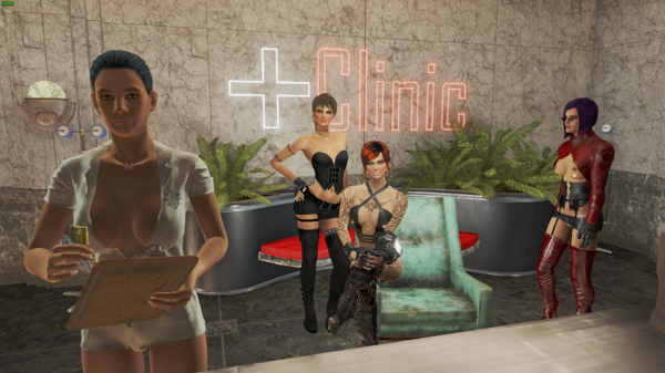 Кюри и Алиса у кресла.