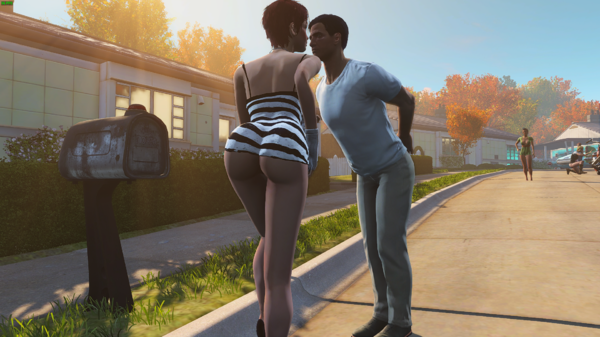 Алиса и Нейт милуются.