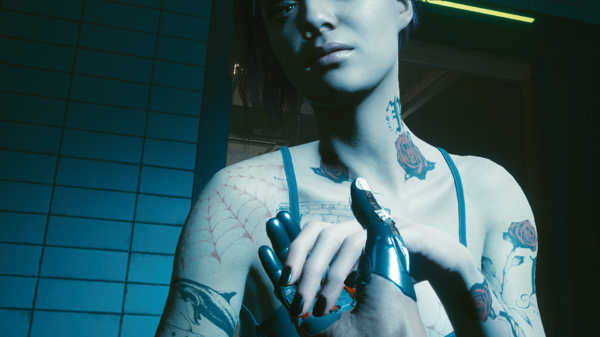 Джуди берёт Ви за руку и ведёт в спальню.