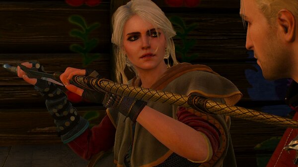 Цири и Геральт в таверне.. Ведьмак III (сборка Торна)