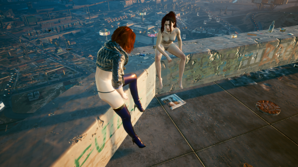 Клер и Ви утром на смотровой площадке.