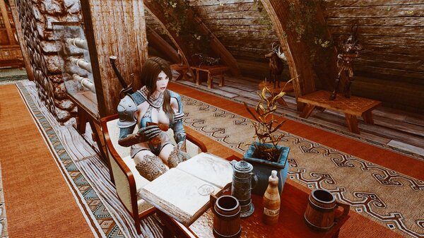 София в гостевом зале.. SkyrimSE (сборка 6.0)