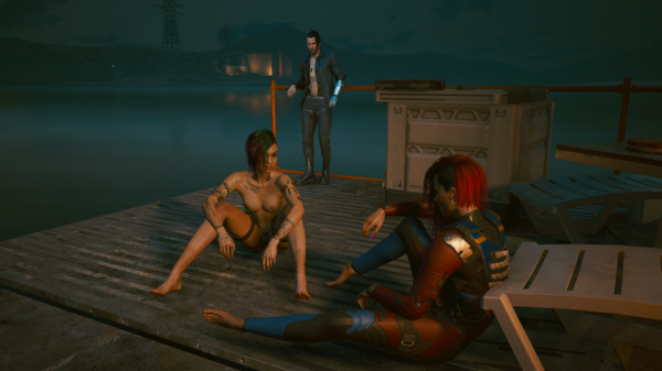 Джуди, Джонни и Ви после погружения.