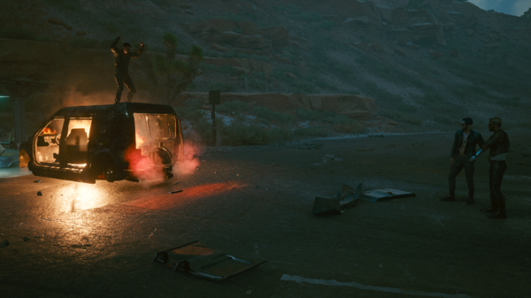 Ви, Керри и Джонни взорвали грузовичок.