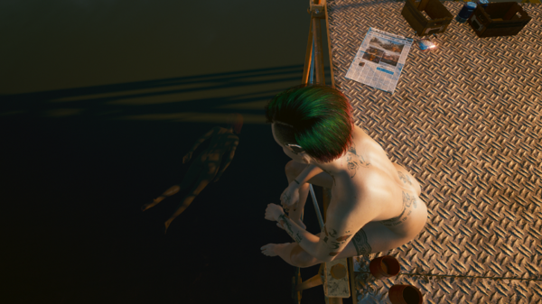 Джуди наблюдает за тем, как Ви ныряет.