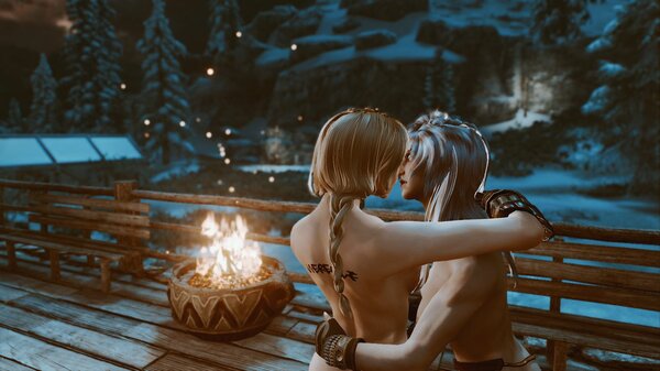 Цири иЙордис в объятиях.