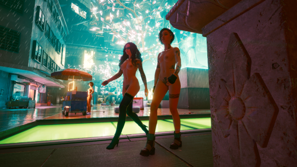 Йенн и Джуди гуляют по ночному городу.