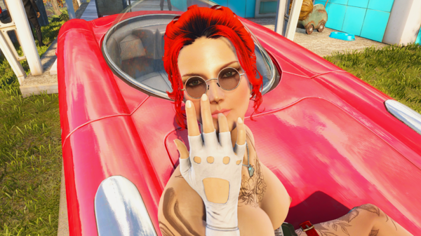 Алиса на соседской машине.