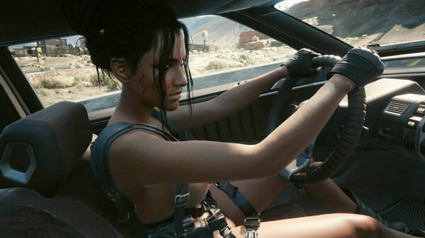 Панам в машине жарко! Cyberpunk 2077