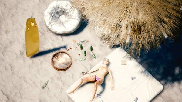 Ви загорает на вилле Керри Евродина.