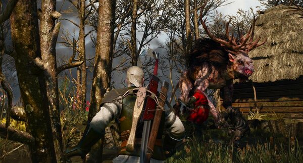 Бой с Бесом на ведьминских топях..