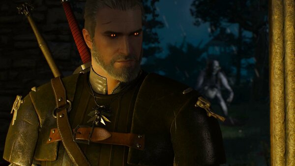 Геральт ждет монстра на кладбище.. Ведьмак III