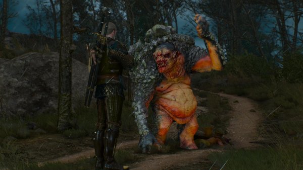 Горный троль и Геральт.. Ведьмак III (сборка Торна)