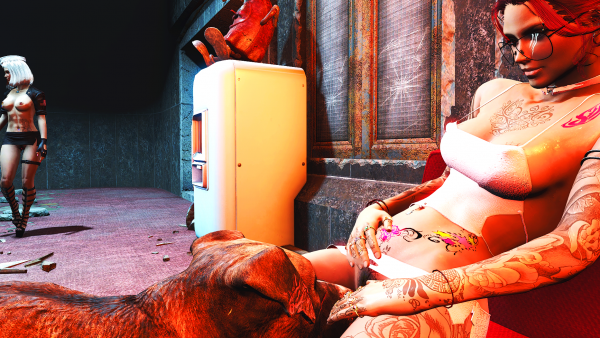 Vamp и полюбившийся ей пёсик Аполло.