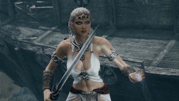 Ника возле разбитого галеона..