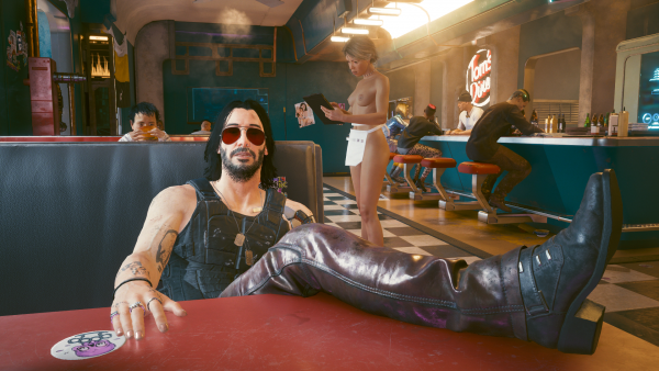 Джонни все пофиг! Даже Ню-Официантка!)) Cyberpunk 2077
