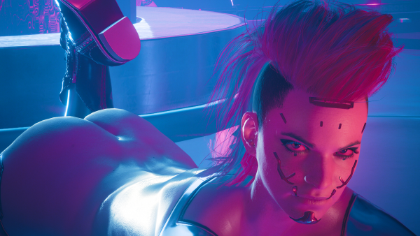 Загадочная проснувшаяся красавица из Cyberpunk.