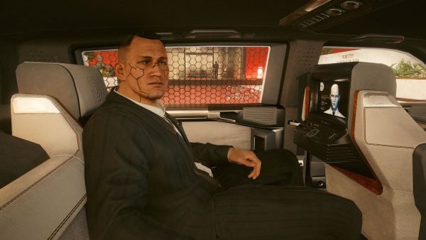 Джеки в такси Деламейна.. Cyberpunk 2077