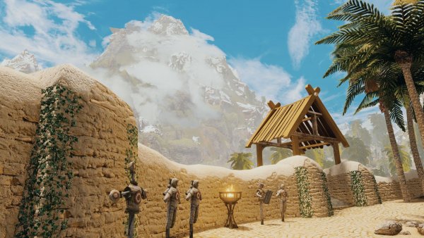 Вид на Высокий Хродгар.. Skyrim SE (Тропики 7.0)