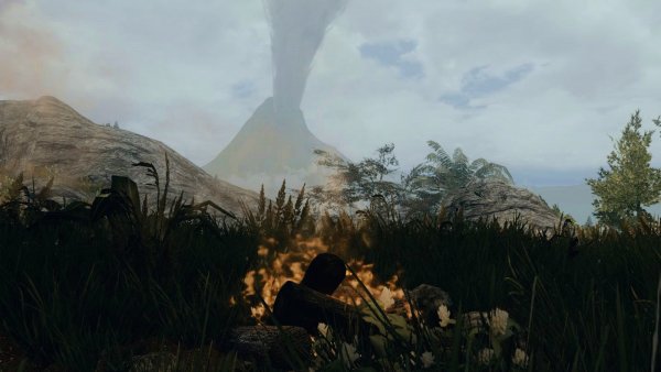 Вид на пепельную гору в Морровинде..