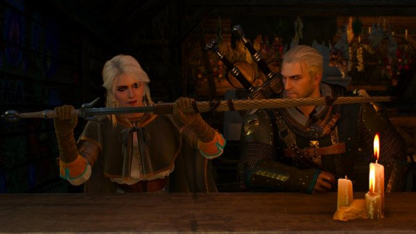 Геральт подарил меч Цири.. Ведьмак III (сборка Торна)