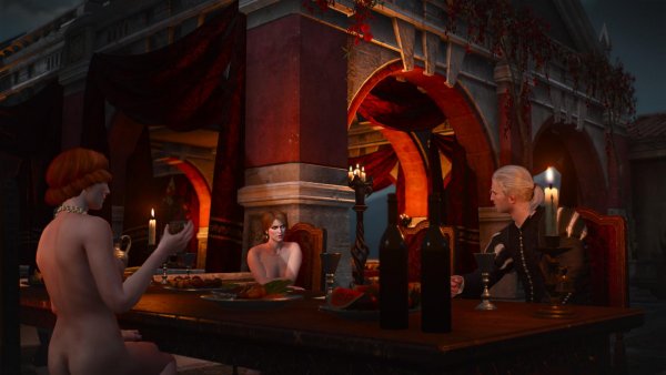 Геральт с дамами ню.. Ведьмак III (сборка Торна)