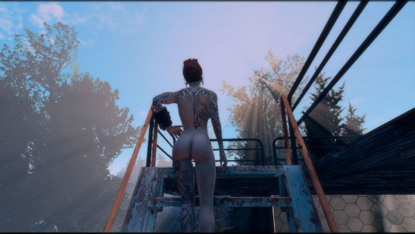 Вамп на лестнице на второй этаж.. Fallout-4 (Сборка 7.5)