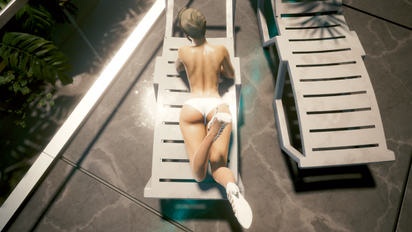 Ви загорает топлес в спортивных трусиках "Арасака" - 1.